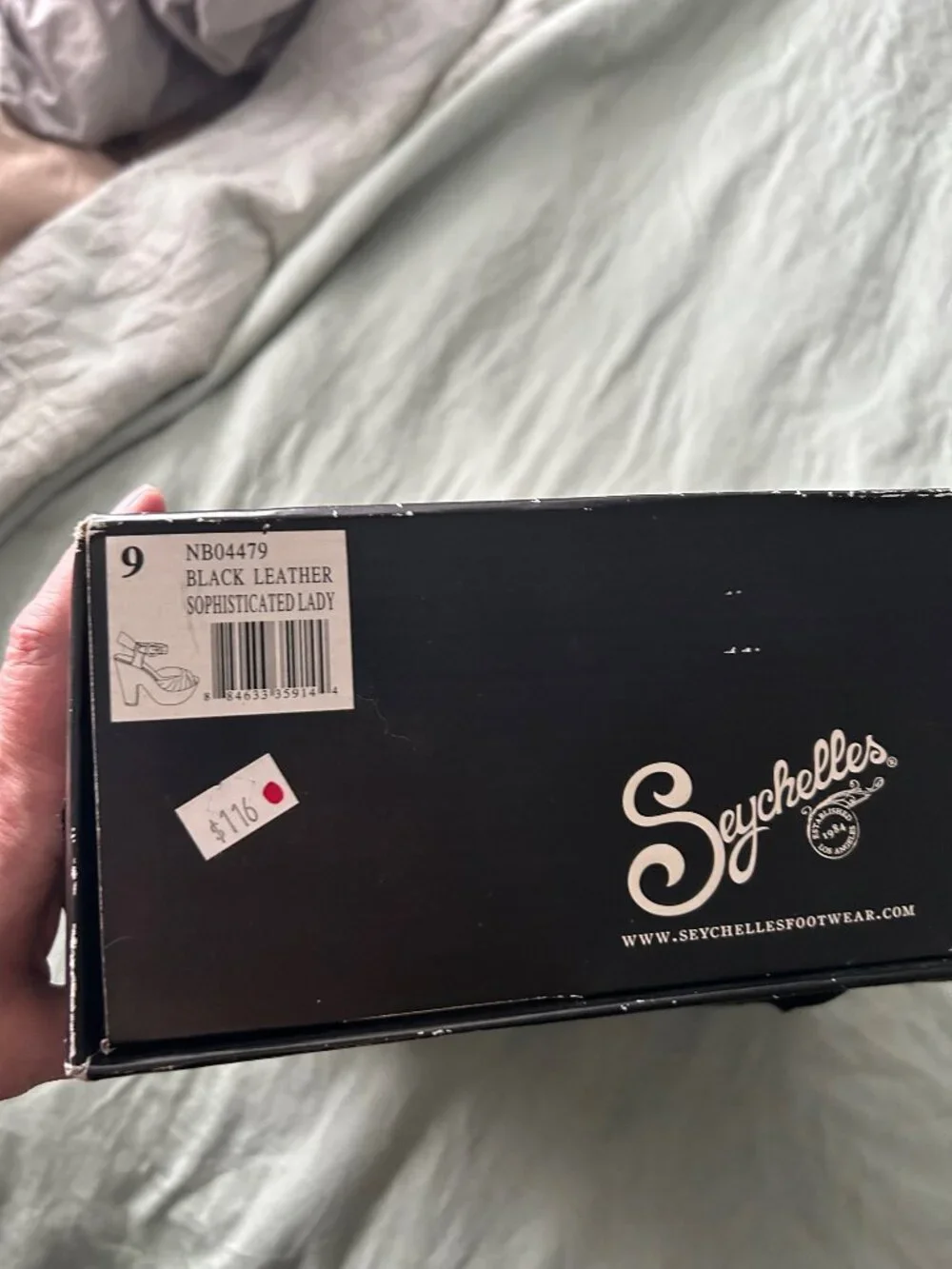 Super fun black leather Seychelles super high platform heels size 9